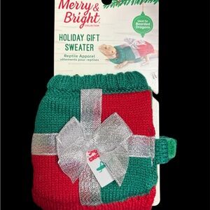 Merry & Bright Holiday Gift Sweater for Small Pets - Red and Green